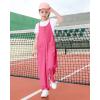 imageRolanko Girls Jumpsuit Ribbed Knit Loose Overalls Spaghetti Strap Long Pants Romper with Pockets 512 YRose