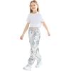 imageRolanko Girls Shiny Metallic Cargo Pants Sparkle Jogger Pants for Girls Hip Hop Dance Streetwear Cargo Trousers 615 YearsLasersilver