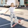 imageRolanko Girls Shiny Metallic Cargo Pants Sparkle Jogger Pants for Girls Hip Hop Dance Streetwear Cargo Trousers 615 YearsLasersilver