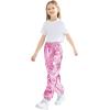 imageRolanko Girls Shiny Metallic Cargo Pants Sparkle Jogger Pants for Girls Hip Hop Dance Streetwear Cargo Trousers 615 YearsPink