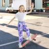 imageRolanko Girls Shiny Metallic Cargo Pants Sparkle Jogger Pants for Girls Hip Hop Dance Streetwear Cargo Trousers 615 YearsPurple