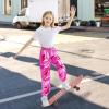 imageRolanko Girls Shiny Metallic Cargo Pants Sparkle Jogger Pants for Girls Hip Hop Dance Streetwear Cargo Trousers 615 YearsRose