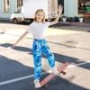 imageRolanko Girls Shiny Metallic Cargo Pants Sparkle Jogger Pants for Girls Hip Hop Dance Streetwear Cargo Trousers 615 YearsTeal