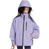 imageRolanko Girls Waterproof Hooded Jacket Lightweight Raincoats for Kids Boys Windbreaker Outdoor Rain JacketPurple