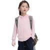 imageRolanko Kids Zip Up Sun Hoodie UPF50 with Thumbholes Lightweight UV Protection Jacket for Girls Athletic TopsPink
