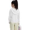 imageRolanko Kids Zip Up Sun Hoodie UPF50 with Thumbholes Lightweight UV Protection Jacket for Girls Athletic TopsWhite