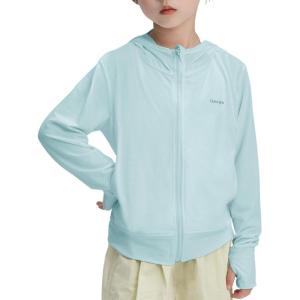 imageRolanko Kids Zip Up Sun Hoodie UPF50 with Thumbholes Lightweight UV Protection Jacket for Girls Athletic TopsBlue