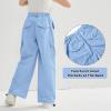 imageRolanko Parachute Pants for Girls Y2K Cargo Trousers with Pockets Harajuku Jogger Pants Kids 414 YearsDarkblue