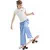 imageRolanko Parachute Pants for Girls Y2K Cargo Trousers with Pockets Harajuku Jogger Pants Kids 414 YearsDarkblue