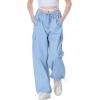 imageRolanko Parachute Pants for Girls Y2K Cargo Trousers with Pockets Harajuku Jogger Pants Kids 414 YearsDarkblue