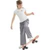 imageRolanko Parachute Pants for Girls Y2K Cargo Trousers with Pockets Harajuku Jogger Pants Kids 414 YearsLightgrey