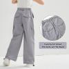 imageRolanko Parachute Pants for Girls Y2K Cargo Trousers with Pockets Harajuku Jogger Pants Kids 414 YearsLightgrey