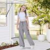 imageRolanko Parachute Pants for Girls Y2K Cargo Trousers with Pockets Harajuku Jogger Pants Kids 414 YearsLightgrey