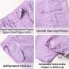 imageRolanko Parachute Pants for Girls Y2K Cargo Trousers with Pockets Harajuku Jogger Pants Kids 414 YearsPurplepink