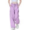 imageRolanko Parachute Pants for Girls Y2K Cargo Trousers with Pockets Harajuku Jogger Pants Kids 414 YearsPurplepink