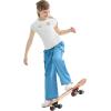 imageRolanko Parachute Pants for Girls Y2K Cargo Trousers with Pockets Harajuku Jogger Pants Kids 414 YearsTeal