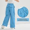 imageRolanko Parachute Pants for Girls Y2K Cargo Trousers with Pockets Harajuku Jogger Pants Kids 414 YearsTeal