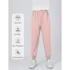 imageRolanko Girls Joggers with Pockets Quick Dry Silky Kids Sweatpants Lightweight Athletic Pants for Casual ActivewearPink