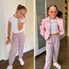 imageRolanko Girls Joggers with Pockets Quick Dry Silky Kids Sweatpants Lightweight Athletic Pants for Casual ActivewearPurple