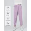 imageRolanko Girls Joggers with Pockets Quick Dry Silky Kids Sweatpants Lightweight Athletic Pants for Casual ActivewearPurple
