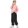 imageRolanko Girls Sweatpants Baggy Jogger Pants High Waist Kids Fleece Sweats Trousers with Pockets 515 YearsBlack