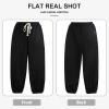 imageRolanko Girls Sweatpants Baggy Jogger Pants High Waist Kids Fleece Sweats Trousers with Pockets 515 YearsBlack