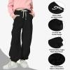 imageRolanko Girls Sweatpants Baggy Jogger Pants High Waist Kids Fleece Sweats Trousers with Pockets 515 YearsBlack