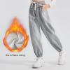 imageRolanko Girls Sweatpants Baggy Jogger Pants High Waist Kids Fleece Sweats Trousers with Pockets 515 YearsDarkgrey