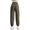 imageRolanko Girls Sweatpants Baggy Jogger Pants High Waist Kids Fleece Sweats Trousers with Pockets 515 YearsGreen