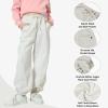 imageRolanko Girls Sweatpants Baggy Jogger Pants High Waist Kids Fleece Sweats Trousers with Pockets 515 YearsGrey