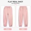imageRolanko Girls Sweatpants Baggy Jogger Pants High Waist Kids Fleece Sweats Trousers with Pockets 515 YearsPink