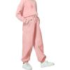 imageRolanko Girls Sweatpants Baggy Jogger Pants High Waist Kids Fleece Sweats Trousers with Pockets 515 YearsPink