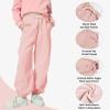 imageRolanko Girls Sweatpants Baggy Jogger Pants High Waist Kids Fleece Sweats Trousers with Pockets 515 YearsPink