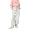 imageRolanko Girls Sweatpants Baggy Jogger Pants High Waist Kids Fleece Sweats Trousers with Pockets 515 YearsGrey