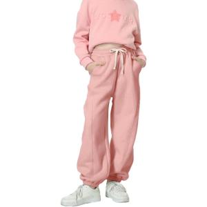 imageRolanko Girls Sweatpants Baggy Jogger Pants High Waist Kids Fleece Sweats Trousers with Pockets 515 YearsPink