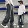 imageRolanko Boys Baggy Jeans Wide Leg Elastic Waist Denim Pants Loose Fit Trousers Vintage Y2K StreetwearBasic