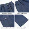 imageRolanko Boys Baggy Jeans Wide Leg Elastic Waist Denim Pants Loose Fit Trousers Vintage Y2K StreetwearCargo