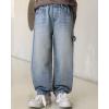 imageRolanko Boys Baggy Jeans Wide Leg Elastic Waist Denim Pants Loose Fit Trousers Vintage Y2K StreetwearSidestraps