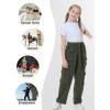 imageRolanko Girls Cargo Pants Baggy Y2K Cargo Trousers Jeans Wide Leg Pants with Multi Pockets 415 YearsArmygreen