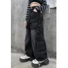 imageRolanko Girls Cargo Pants Baggy Y2K Cargo Trousers Jeans Wide Leg Pants with Multi Pockets 415 YearsBlackmultipockets