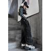 imageRolanko Girls Cargo Pants Baggy Y2K Cargo Trousers Jeans Wide Leg Pants with Multi Pockets 415 YearsBlackmultipockets