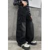 imageRolanko Girls Cargo Pants Baggy Y2K Cargo Trousers Jeans Wide Leg Pants with Multi Pockets 415 YearsBlackmultipockets