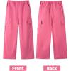 imageRolanko Girls Cargo Pants Wide Leg Streetwear Kids Pants with Pockets Trendy Jogger Trousers 414 YearsRosepink