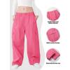 imageRolanko Girls Cargo Pants Wide Leg Streetwear Kids Pants with Pockets Trendy Jogger Trousers 414 YearsRosepink