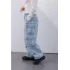 imageRolanko Girls Jeans Denim Elastic Wasit Wide Leg Baggy Pants Kids Clothes 414 YearsG2cargo