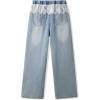 imageRolanko Girls Jeans Denim Elastic Wasit Wide Leg Baggy Pants Kids Clothes 414 YearsLace