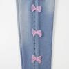 imageRolanko Girls Jeans Denim Elastic Wasit Wide Leg Baggy Pants Kids Clothes 414 YearsPinkbutterfly