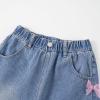 imageRolanko Girls Jeans Denim Elastic Wasit Wide Leg Baggy Pants Kids Clothes 414 YearsPinkbutterfly