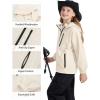 imageRolanko Girls Waterproof Hooded Jacket Lightweight Raincoats for Kids Boys Windbreaker Outdoor Rain JacketBeige