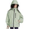 imageRolanko Girls Waterproof Hooded Jacket Lightweight Raincoats for Kids Boys Windbreaker Outdoor Rain JacketGreen